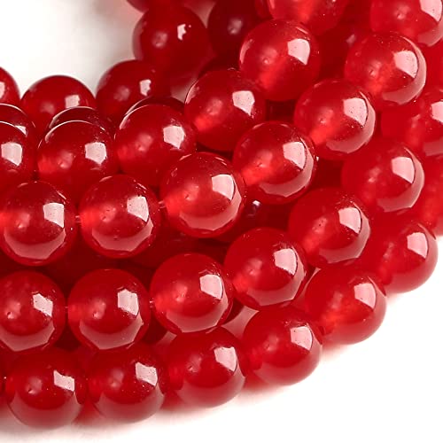 Gu-k7285 rote Karneol-Edelstein-Perlen für Schmuckherstellung, mit Kristall-Stretchschnur, Abstandshalter, 10 mm, 36 Stück von Generisch