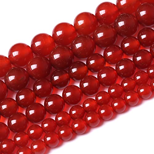 Gu-k7950 Perlen aus natürlichem rotem Achat, rund, lose, Halbedelstein, rund, lose Perlen für Schmuckherstellung, 38,1 cm, 45 Stück Gu-k7950 Perlen aus natürlichem rotem Achat, rund, lose, Halbedelstein, rund, lose Perlen für Schmuckherstellung, 38,1 cm, 45 Stück von Generisch