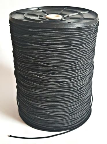 Gummiband, 2,2 mm Durchmesser, 1-20 Meter schwarz, Rund, Gummischnur, Gummikordel, Gummilitze, Elastische Schnur, Armbänder, Gummiseil, Expanderseil (5 Meter) von Generisch