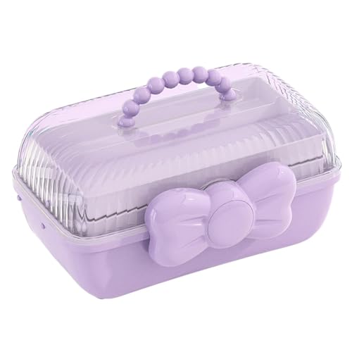 Haar-Zubehör-Organizer-Box – Mehrzweck-Aufbewahrungskoffer, dreilagiger Organizer, Bogenbox für Mädchen, Griff-Aufbewahrungsbehälter für Make-up-Station, Nähen, Bastelecke, Kunstbedarf- Haar-Zubehör-Organizer-Box – Mehrzweck-Aufbewahrungskoffer, dreilagiger Organizer, Bogenbox für Mädchen, Griff-Aufbewahrungsbehälter für Make-up-Station, Nähen, Bastelecke, Kunstbedarf- von Generisch