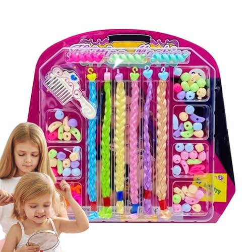 Haarperlen für Mädchen, Kinder-Haarperlen-Set zum Flechten, kreative Haardekoration, niedliche Haarschmuck zur Förderung der Feinmotorik von Generisch