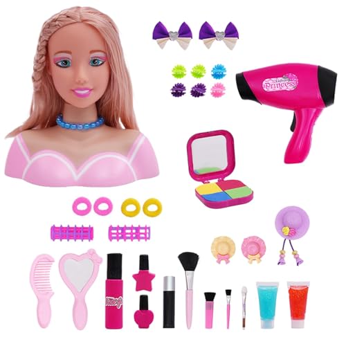 Haarstyling-Puppe, Haarstyling-Puppenkopf für Mädchen | Kinder Mädchen Beauty Set Styling Puppenkopf | Exquisites Styling-Puppen-Spielset, Styling-Kopf und Zubehör für Geburtstag, Ostern Haarstyling-Puppe, Haarstyling-Puppenkopf für Mädchen | Kinder Mädchen Beauty Set Styling Puppenkopf | Exquisites Styling-Puppen-Spielset, Styling-Kopf und Zubehör für Geburtstag, Ostern von Generisch