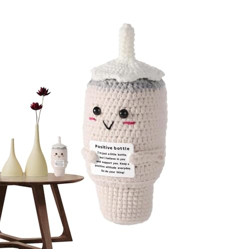 Häkel-Wasserflaschen-Puppe, gestrickte Wasserflaschen-Ornament, inspirierende Häkelpuppe, Positive Karte, Häkelpuppe, Schreibtisch-Ornament, langlebige und umweltfreundliche Wolle für Freund, Tochter, Häkel-Wasserflaschen-Puppe, gestrickte Wasserflaschen-Ornament, inspirierende Häkelpuppe, Positive Karte, Häkelpuppe, Schreibtisch-Ornament, langlebige und umweltfreundliche Wolle für Freund, Tochter, von Generisch