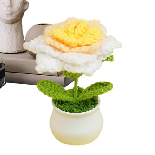 Häkelblume, handgefertigte gestrickte Rosen, gehäkelte Topfpflanzen, niedliche Häkel-Auto-Dekoration, Blumen-Schreibtisch-Dekorationen, Geschenk für Frauen, Mutter, Ehefrau Häkelblume, handgefertigte gestrickte Rosen, gehäkelte Topfpflanzen, niedliche Häkel-Auto-Dekoration, Blumen-Schreibtisch-Dekorationen, Geschenk für Frauen, Mutter, Ehefrau von Generisch
