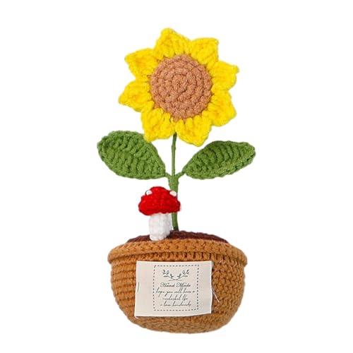 Häkelblume – Handgefertigte gestrickte Sonnenblume | gestrickte emotionale Unterstützungspflanze | gehäkelte künstliche Sonnenblume Desktop-Dekoration | Künstliche Strickblume für Armaturenbrett Häkelblume – Handgefertigte gestrickte Sonnenblume | gestrickte emotionale Unterstützungspflanze | gehäkelte künstliche Sonnenblume Desktop-Dekoration | Künstliche Strickblume für Armaturenbrett von Generisch
