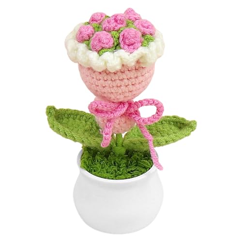 Häkelblume – Handgefertigter gehäkelter Blumenstrauß, handgefertigter Blumenstrauß, bunte gestrickte Häkelpflanze mit Topf, niedliches Heimbüro-Schreibtisch-Dekor, Geschenk für Mutter, Ehefrau Häkelblume – Handgefertigter gehäkelter Blumenstrauß, handgefertigter Blumenstrauß, bunte gestrickte Häkelpflanze mit Topf, niedliches Heimbüro-Schreibtisch-Dekor, Geschenk für Mutter, Ehefrau von Generisch