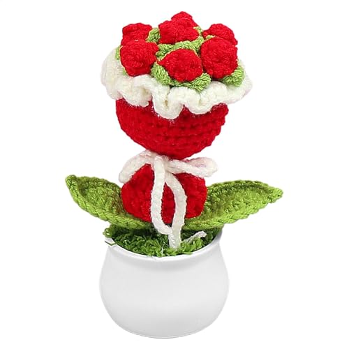 Häkelblume – Handgefertigter gehäkelter Blumenstrauß, handgefertigter Blumenstrauß, bunte gestrickte Häkelpflanze mit Topf, niedliches Heimbüro-Schreibtisch-Dekor, Geschenk für Mutter, Ehefrau Häkelblume – Handgefertigter gehäkelter Blumenstrauß, handgefertigter Blumenstrauß, bunte gestrickte Häkelpflanze mit Topf, niedliches Heimbüro-Schreibtisch-Dekor, Geschenk für Mutter, Ehefrau von Generisch