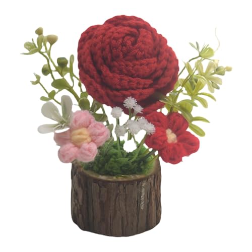 Häkelblume Topfpflanze – tragbare Häkelrosen, Sonnenblumen, geeignete -Strickstatue, Armaturenbrett-Dekorationen, Tischdekoration, künstlicher Blumenstrauß für Geburtstag, Einweihungsfeier Häkelblume Topfpflanze – tragbare Häkelrosen, Sonnenblumen, geeignete -Strickstatue, Armaturenbrett-Dekorationen, Tischdekoration, künstlicher Blumenstrauß für Geburtstag, Einweihungsfeier von Generisch
