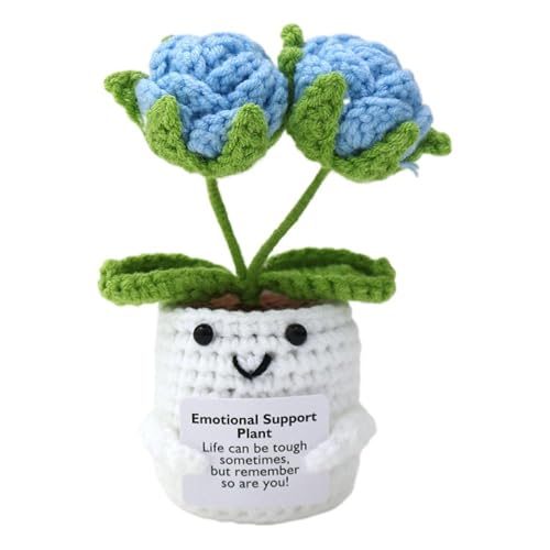 Häkelblume mit emotionaler Unterstützung, gestrickte Puppe, Dekoration, positiv, emotional, für Erwachsene, Häkelgeschenke für Kinder, Blume von Generisch