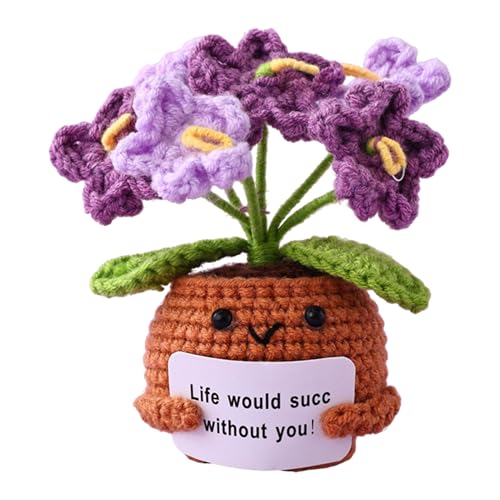Häkelblumen, Blumenplüsch, handgefertigtes Design, weiches Garn, positive Stimmung, leichte Bauweise, Häkelpflanzen für Schreibtische, Bücherregale, Nachttische, Feiertage, 10 x 6 x 13 cm Häkelblumen, Blumenplüsch, handgefertigtes Design, weiches Garn, positive Stimmung, leichte Bauweise, Häkelpflanzen für Schreibtische, Bücherregale, Nachttische, Feiertage, 10 x 6 x 13 cm von Generisch