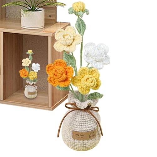 Häkelblumen, handgefertigte Strickrosen, gehäkelte Rosendekoration, kleine Topfpflanzen, Schreibtischblumen-Dekor, Auto-Armaturenbrett-Blumen, Häkelrosen im Topf, handgefertigte Blumenornamente Häkelblumen, handgefertigte Strickrosen, gehäkelte Rosendekoration, kleine Topfpflanzen, Schreibtischblumen-Dekor, Auto-Armaturenbrett-Blumen, Häkelrosen im Topf, handgefertigte Blumenornamente von Generisch