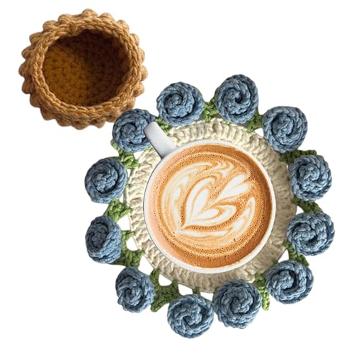 Häkelblumen Untersetzer,Häkeln Deko Untersetzer | Vintage Weiche Ästhetische Unterlage Für Restaurant Geburtstag Hotel Schreibtisch Tisch Zuhause Café Häkelblumen Untersetzer,Häkeln Deko Untersetzer | Vintage Weiche Ästhetische Unterlage Für Restaurant Geburtstag Hotel Schreibtisch Tisch Zuhause Café von Generisch