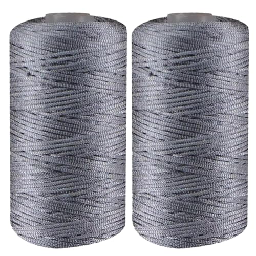 Häkelgarn – 2 Stück Baumwollgarn | Strickgarne | Handstrickgarne | leichtes Körpergarn | Handarbeit, Nylon-Häkelkordel | Metallglanz-Baumwollfaden für Heimwerker, Sommer, coole Hüte, Schuhe, Taschen von Generisch