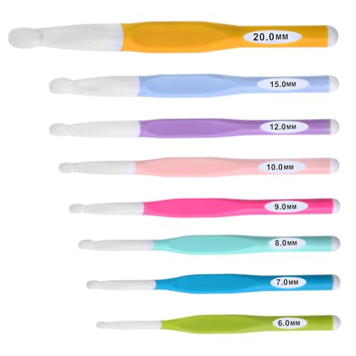 Häkelnadel -Set, Häkchen -Hakenset, Weiche Häkelnadel 8 Stücke Strickhaken, Ergonomische Häkelwerkzeuge Garnwebennähzubehör für Erwachsene Häkelnadel -Set, Häkchen -Hakenset, Weiche Häkelnadel 8 Stücke Strickhaken, Ergonomische Häkelwerkzeuge Garnwebennähzubehör für Erwachsene von Generisch