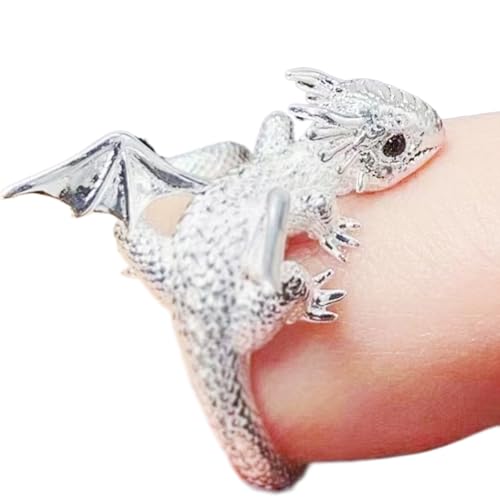 -Häkelring, Häkel-Spannungsring für Fingerdrachen, Strickspannringe verstellbar, Drache Häkelspannringe Tiergarnring zum Fingerstricken von Generisch