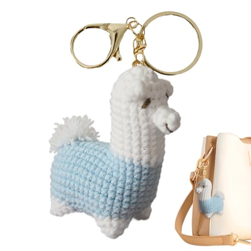 Häkeltiere, niedliches Alpaka-Dekor, inspirierender handgewebter Charm, weiches Strickhandwerk-Design, leichtes und stabiles Zubehör, 6,9 cm, für Schulranzen Kinder und Erwachsene, dekorative von Generisch