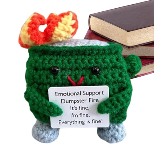 Häkeltiere Mit Mülleimer Feuer Design | Strickpuppe,Lustige Deko Für Lehrer Valentinstag Ostern Weihnachten Abschluss Freundin Mama von Generisch