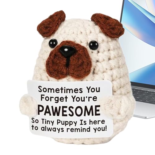 Häkeltierpuppe mit Bestätigungskarte - Charmante Motivierende Hundepuppe | Positiver Häkelmops | Inspirierendes Positives Häkeln für Emotionale Ermutigung, Feier, Dekoration Häkeltierpuppe mit Bestätigungskarte - Charmante Motivierende Hundepuppe | Positiver Häkelmops | Inspirierendes Positives Häkeln für Emotionale Ermutigung, Feier, Dekoration von Generisch