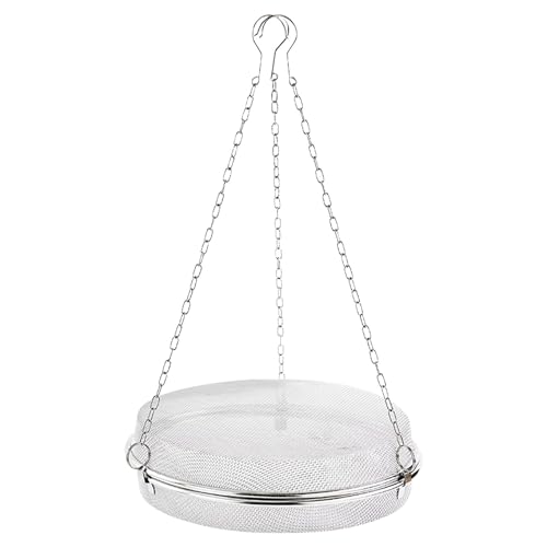 Hängendes Trockennetz – Edelstahl Fly-Proof Round Indoor und Outdoor Pflanzen Trockner – Trockennetz Kräutertrockner für Garnelen, Fisch, Obst, Gemüse, Kräuter Dehydrating von Generisch