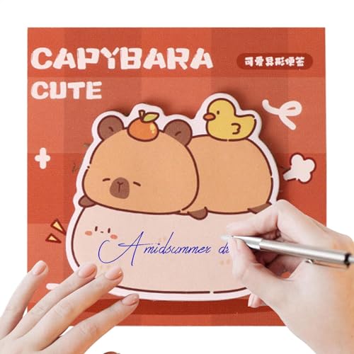 Haftnotizblöcke mit Tiermuster, Capybara-Notizblöcke, 30 Blatt, Haftnotizen, Klassenzimmer- und Schulbedarf, abnehmbare Anmerkungsreiter für Notizen von Generisch