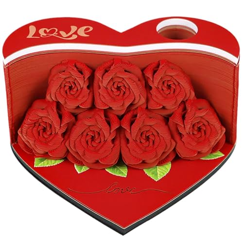 Haftnotizen, 3D-Notizblock, dekorative Blumenform, Papierschnitzkarte für Zuhause, Arbeit oder kreative Bastelprojekte, 10,4 x 10,9 x 5,5 cm, 198 g Haftnotizen, 3D-Notizblock, dekorative Blumenform, Papierschnitzkarte für Zuhause, Arbeit oder kreative Bastelprojekte, 10,4 x 10,9 x 5,5 cm, 198 g von Generisch