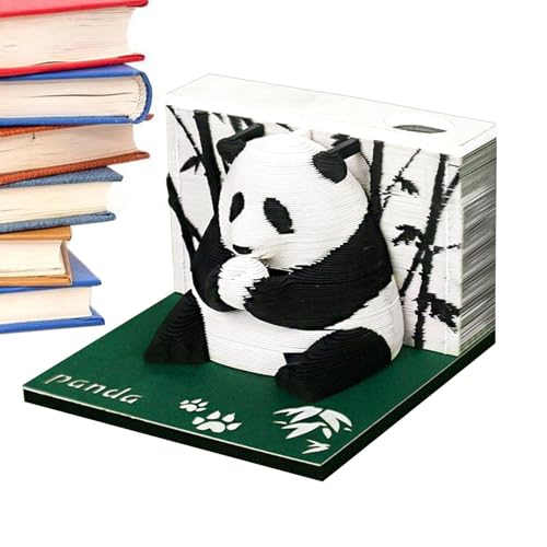 Haftnotizen – Haftnotizen, Notizblock, Panda, -Notizblock, Weihnachtspapier, Schnitzerei, Kunst, Abreißplaner, Notizblock, dekorative Kunstnotizen für Fensterbank, Vitrine, Desktop von Generisch