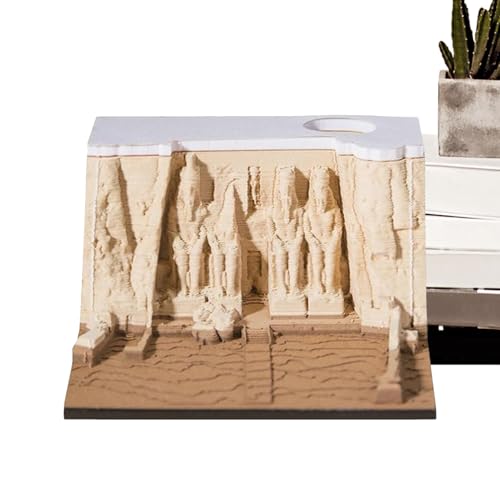 Haftnotizen Kunst – Kreativer Zeitkalender | Abreißbare Haftnotizen Skulptur | Tempeldesign Dreidimensionaler Panorama-Notizblock Papierskulptur Kunst-Notizblöcke mit Stifthalter | von Generisch