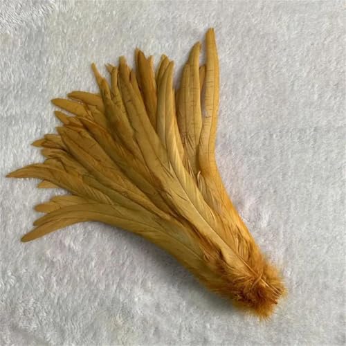 Hahnenschwanzfedern, 35-40/5-30/30-35 cm, für Kostüme, Basteln, Zuhause, Hochzeitsdekoration, Dunkelgold, 40–45 cm, 500 Stück von Generisch