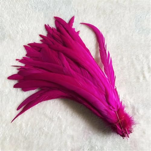 Hahnenschwanzfedern, 35-40/5-30/30-35 cm, für Kostüme, Basteln, Zuhause, Hochzeitsdekoration, Rosenrot, 40–45 cm, 500 Stück von Generisch