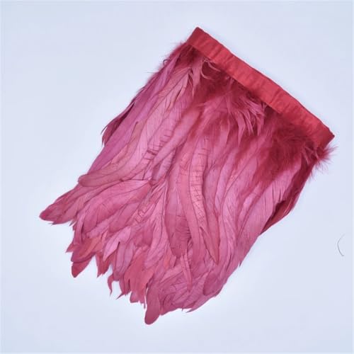Hahnschwanz-Federn zum Basteln, Partyzubehör, Fransen zum Basteln, Nähen, Rotwein, 30–35 cm, 2 Meter/Los Hahnschwanz-Federn zum Basteln, Partyzubehör, Fransen zum Basteln, Nähen, Rotwein, 30–35 cm, 2 Meter/Los von Generisch