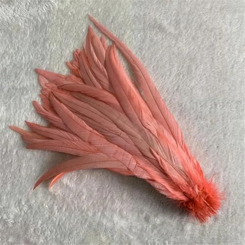 Hahnschwanzfedern, 1200 Stück, DIY für Kostüm, DIY, Basteln, Zuhause, Hochzeitsdekoration, Bekleidungszubehör, Schmuck, Wassermelonenrot, 40–45 cm von Generisch
