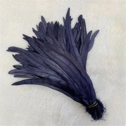 Hahnschwanzfedern für Kostüme, Bastelarbeiten, Zuhause, Hochzeit, Dekoration, Marineblau, 40–45 cm, 500 Stück von Generisch