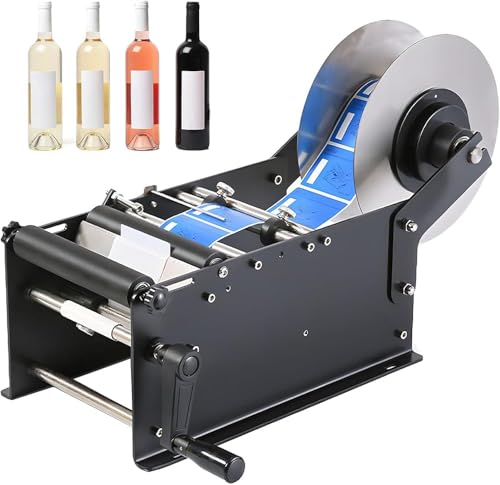 Halbautomatischer Etikettenapplikator für runde Flaschen, verstellbare selbstklebende Etikettiermaschine, effiziente 30 Stück/min Etikettierlösung von Generisch