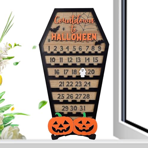 Halloween 2024, dekorativer Countdown Halloween – Halloween-Sarg, Holz-Halloween-Dekorationen für Halloween-Dekoration Halloween 2024, dekorativer Countdown Halloween – Halloween-Sarg, Holz-Halloween-Dekorationen für Halloween-Dekoration von Generisch