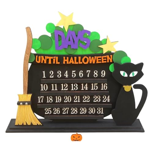 Halloween-Adventskalender 20 X 17 Cm | Holz Kalender Halloween Countdown Dekoration Mit Kürbissen Für Home Decor Büro Tisch Deko Tägliche Überraschung Geschenk Für Kinder von Generisch