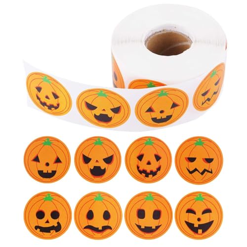 Halloween Aufkleber - 500 Blatt Halloween Deko Sticker,8 Niedliche Muster Aufkleberrolle für Kinder Jugendliche Deko Wände Türen Klassenzimmer Halloween Aufkleber - 500 Blatt Halloween Deko Sticker,8 Niedliche Muster Aufkleberrolle für Kinder Jugendliche Deko Wände Türen Klassenzimmer von Generisch