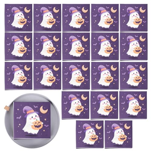 Halloween-Cocktail-Servietten, 20 x dekorative Halloween-Papierservietten, Tischdekoration, Jack-O-Lantern- -Geist, Fledermäuse, Handservietten, Halloween-Partyzubehör für Dessert, Mittagessen Halloween-Cocktail-Servietten, 20 x dekorative Halloween-Papierservietten, Tischdekoration, Jack-O-Lantern- -Geist, Fledermäuse, Handservietten, Halloween-Partyzubehör für Dessert, Mittagessen von Generisch