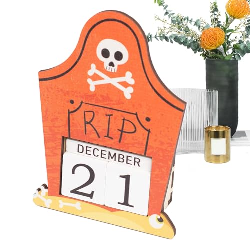 Halloween Countdown - 2025 Halloween Countdown Holz Kalender - Verstellbare Festtags Adventsdekoration Für Arbeitsplatz Klassenzimmer Jugendliche Erwachsene von Generisch