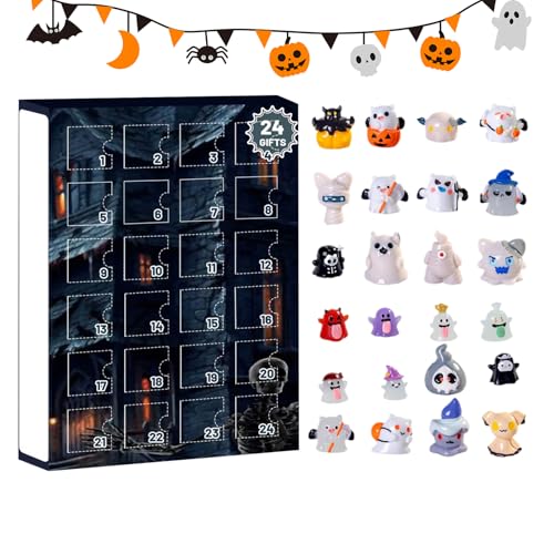 Halloween Countdown Calendar, Horror Figures Advent Set, Resin Collectible Ornaments, Decorative Table Display for Children, Teens, Girls’ Bedrooms, and Living Room Decor, Multicolor von Generisch