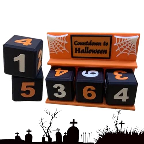 Halloween Countdown | Festlicher Tischschmuck,Halloween Countdown Block Für Kommode Nachttisch Fensterbank Wohnzimmer von Generisch