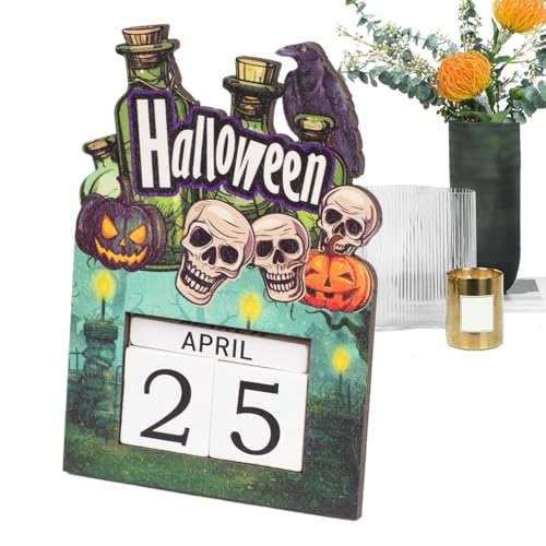 Halloween Countdown Kalender - Countdown Kalender Aus Holz Für 2025,Verstellbare Festtags Adventsdekoration Für Arbeitsplatz Klassenzimmer Jugendliche Erwachsene von Generisch