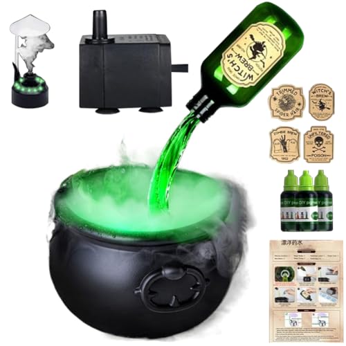 Halloween Deko Hexenkessel,Halloween Witches Cauldron Hexentopf,Schwebenden Zaubertränke Flaschen Deko,Süßigkeiten Kessel Halloween Partys Gruselhaus Gruselige Dekoration-31cm von Generisch