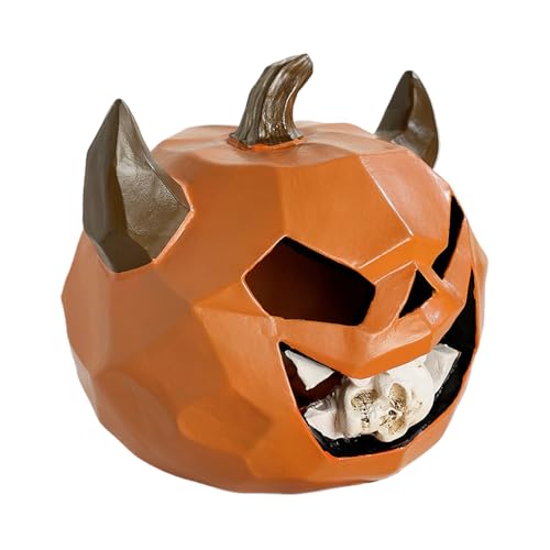 Halloween- -Dekorationen, Kunstharz, gruseliger -Biss-Totenkopf-Figuren – gruselige Tischdekoration, Heimdekoration für Weihnachten, Party, Fenster, Spukhaus, drinnen und draußen von Generisch