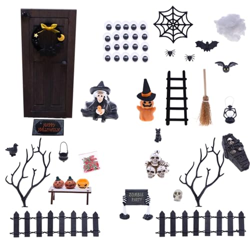 Halloween Figurines Set for Tabletop or Shelf Display, Festive Spooky Accents for Apartments, Bedrooms, or Offices Decor, Ideal Holiday Party Scenes, 1 Set von Generisch