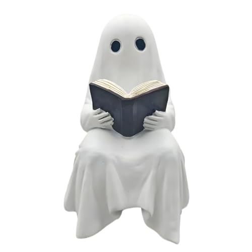 Halloween Geist Statue - Lesende Geist Figur Dekoration,Weiße Deko Tischdekoration Für Zimmer Schreibtisch Eingangsbereich Wohnzimmer Halloween Geist Statue - Lesende Geist Figur Dekoration,Weiße Deko Tischdekoration Für Zimmer Schreibtisch Eingangsbereich Wohnzimmer von Generisch