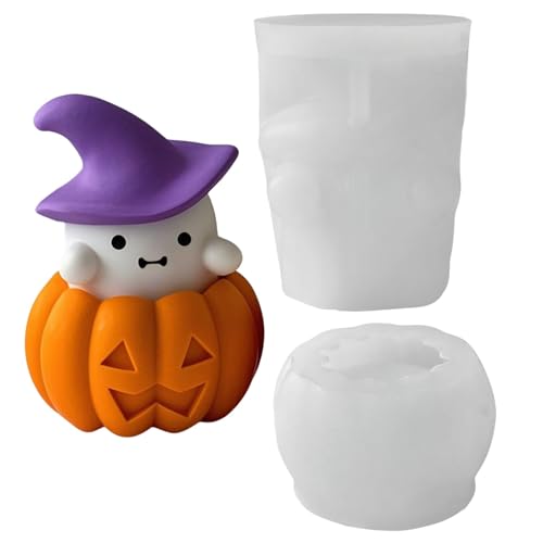 Halloween-Geister-Kürbis-Kerzenformen, 3D-Halloween-Geisterform, Silikonformen für Kerzenherstellung, Harzformen für Sojawachs, Aromatherapie, Seife, Schokolade, Polymerton, Heimdekorationen (Set-B) Halloween-Geister-Kürbis-Kerzenformen, 3D-Halloween-Geisterform, Silikonformen für Kerzenherstellung, Harzformen für Sojawachs, Aromatherapie, Seife, Schokolade, Polymerton, Heimdekorationen (Set-B) von Generisch