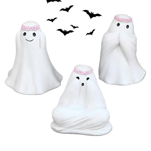 Halloween Geister Statue | Gruselig Süße Halloween Deko,3-teilige Harz Dekoration Für Geburtstag Zuhause Tisch Arbeitsplatz Schreibtisch Halloween Geister Statue | Gruselig Süße Halloween Deko,3-teilige Harz Dekoration Für Geburtstag Zuhause Tisch Arbeitsplatz Schreibtisch von Generisch