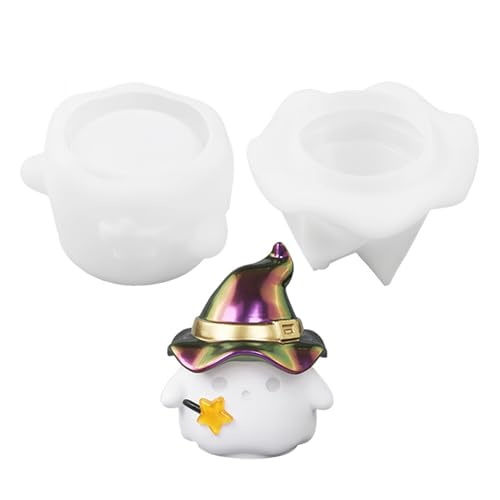 Halloween-Geisterkerzenformen, 3D-Silikon-Schmuckaufbewahrungs- und Gießformen, wiederverwendbar, antihaftbeschichtet, für Urlaubsdekoration, gruselige und kreative Schmuckherstellung, gruselige und von Generisch