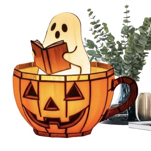 Halloween Geisterlampe - Geister Kürbislaterne - Tischdekoration Deko Für Innenbereich Und Außenbereich Wohnzimmer Schlafzimmer Nachttisch Partys Halloween Geisterlampe - Geister Kürbislaterne - Tischdekoration Deko Für Innenbereich Und Außenbereich Wohnzimmer Schlafzimmer Nachttisch Partys von Generisch