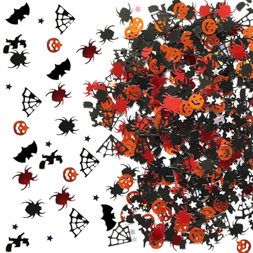 Halloween-Glitzer-Konfetti,Halloween-Pailletten-Konfetti - Halloween Tischstreukonfetti - Halloween-Form, Glitzerfolie, Tischstreuer, Konfetti für Halloween-Konfetti-Sets, 15 g Halloween-Glitzer-Konfetti,Halloween-Pailletten-Konfetti - Halloween Tischstreukonfetti - Halloween-Form, Glitzerfolie, Tischstreuer, Konfetti für Halloween-Konfetti-Sets, 15 g von Generisch